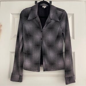 Vintage XOXO Black and White Women's blouse